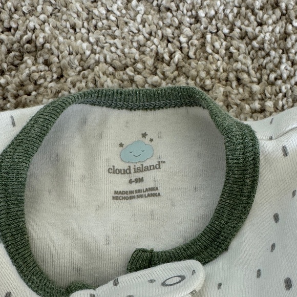 Cloud Island Set of 3 Sleeper Footies 2-Way Zip - Green, White, and Gray - Picture 2 of 6
